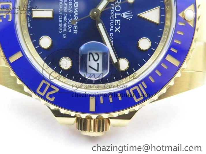 MiroTime 1223 Unisex Submariner 41mm 126618 LB YG EWF Blue Dial on YG Bracelet A 2615